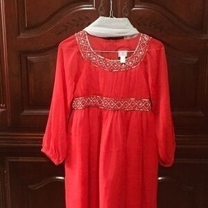 Cotton Kids Red Chiffon Dress  14